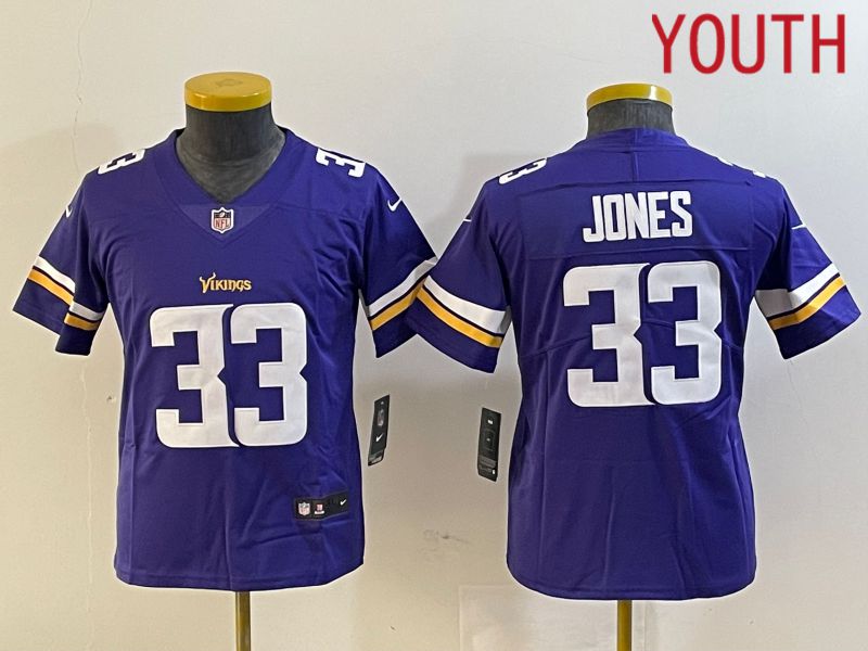 Youth Minnesota Vikings #33 Jones Purple 2024 Nike Vapor Untouchable Limited NFL Jersey
